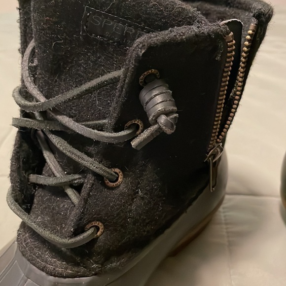 Sperry Saltwater black wool Duck Boot Women’s size 8.5 nice used condition - Picture 9 of 10